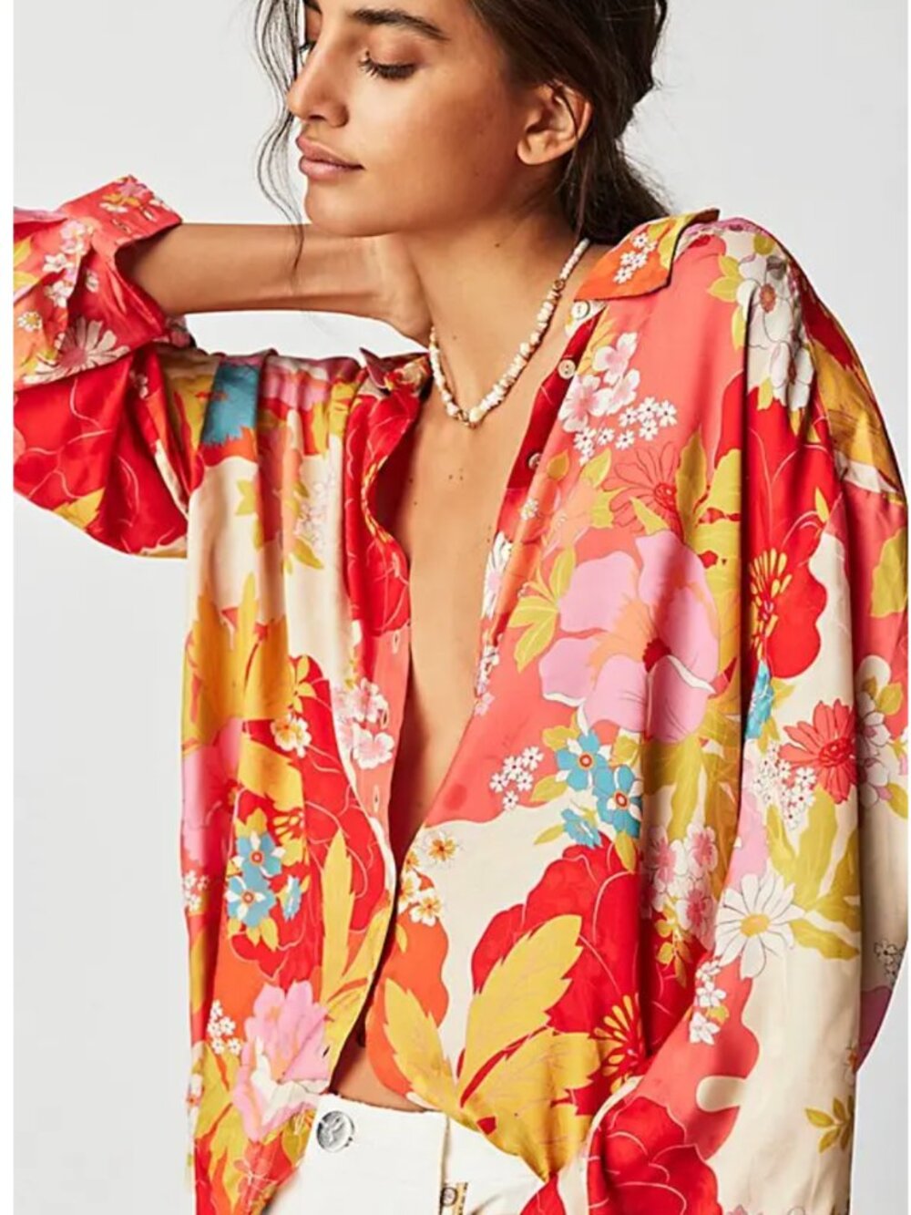 Free People x Spell Tyler Shirt Oversized Button-Up Top XS NWOT Sold Out